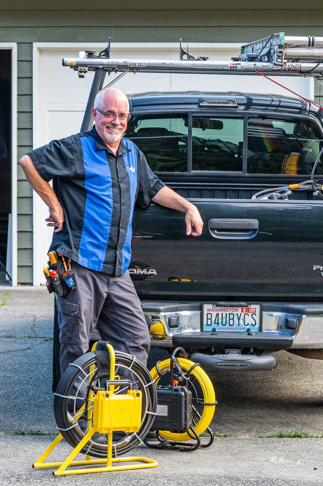 Bryan Mize with inspection equipment