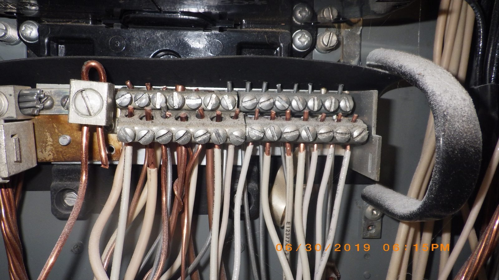 Older electrical panel with wiring concerns