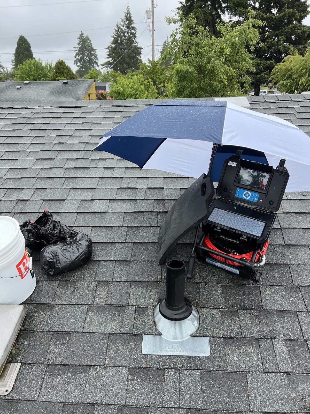 Sewer scope inspection equipment in use in Edmonds WA